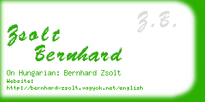 zsolt bernhard business card